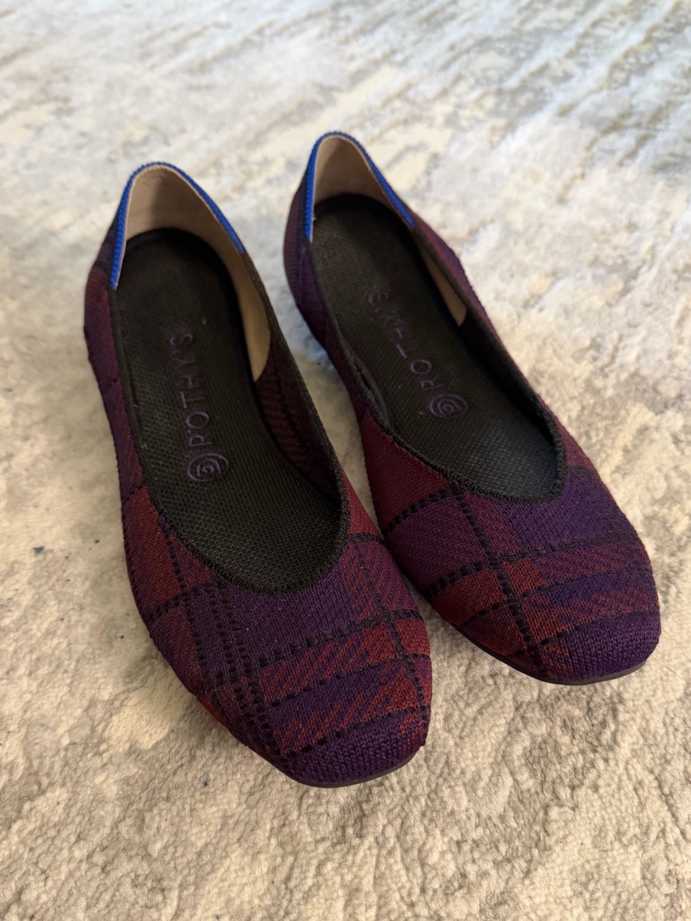 Rothy’s Cranberry Plaid The Squares Flats
